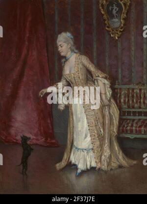 Zuvor Alfred Emile Leopold Stevens (1823-1906) zugeschrieben - stehend Figur einer Frau Stockfoto