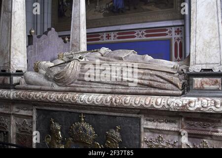 Schweden, Schweden; Dom zu Uppsala - Innenansicht; Kathedrale von Uppsala - innen; Grab des Königs Gustav Vasa und seiner Gefährten; Grabdenkmal für Gustav Wasa Stockfoto