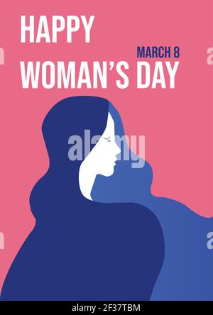 Happy Women's day 8 märz minimalistisches Poster Design Vorlage drucken bereit cmycmy - Vektor Stock Vektor