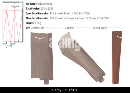 Produkthalter Verpackung Design Vorlage kleben Stanzform geschnitten - Vektor Stock Vektor