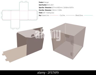 Cube box Verpackung Design Vorlage selbstsperrte gestanzt - Vektor Stock Vektor