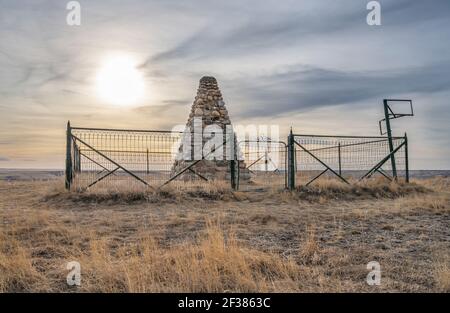 Treaty Seven Monument auf dem Siksika Indianerreservat in Alberta, Kanada Stockfoto