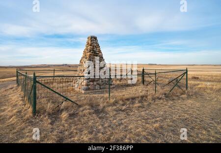 Treaty Seven Monument auf dem Siksika Indianerreservat in Alberta, Kanada Stockfoto