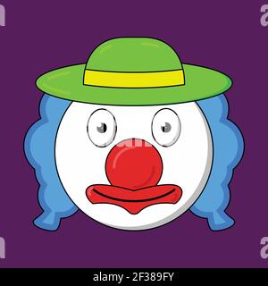 Clown Gesicht mit Hut Stock Vektor