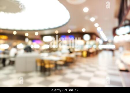 Blur Food Court im Einkaufszentrum, für Hintergrund Stockfoto