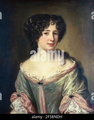 Porträt von Maria Mancini (1639-1715), Herzogin von Bouillon. Halbe Länge, en face. Stockfoto