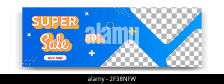 Abstrakter Gradient modernes geometrisches Banner-Template-Design in blau, gelb, orange Farbe. Geeignet für Werbung und Promotion in Social Media Post, Stock Vektor