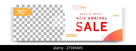 Abstrakter Gradient modernes geometrisches Banner-Template-Design in gelb, orange, weiß. Geeignet für Werbung und Promotion in Social Media Post, Stock Vektor