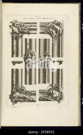 Druck, Angles et Montans de Bordures Differemment Variés, 1745 Stockfoto