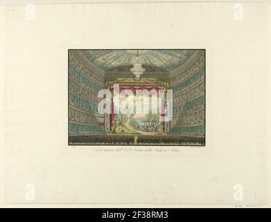 Innenansicht, La Scala Theater, Mailand, ca. 1825 Stockfoto