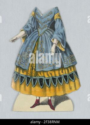 Druck, Jenny Lind Papierpuppe Kostüm, Vielka aus der Oper ''Vielka'', ca. 1850 Stockfoto