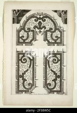 Print, Plaete Bendes, Figuréz et Broderée, in Nouveaux Livre de Parterres contenant 24 penséz diferantes (Neues Buch mit 24 verschiedenen Variationen für Gartenbeete), ca. 1700 Stockfoto