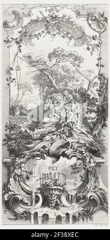 Print, Screen Design- Triomphe de Pomone (Triumph von Pomona) von Nouveaux Morceaux pour des Paravents (Neue Konzepte für Bildschirme), 1740 Stockfoto