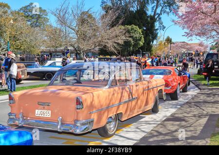 Ein 1955 Chevrolet Bel Air auf dem Display bei einem Klassiker Automshow Stockfoto