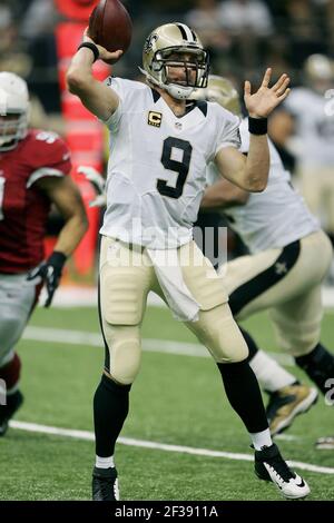 New Orleans Saints Quarterback zog Brees in der Action während eines Spiels der National Football League. Stockfoto