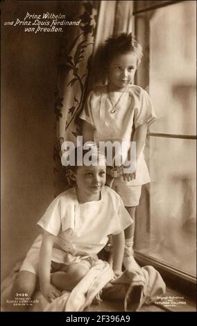 Prinz Wilhelm und Prinz Louis Ferdinand von Preußen, 1913. Stockfoto