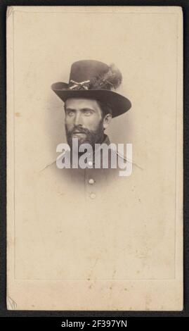 Privat Frank I. Snell of Co. E, 1st Massachusetts Heavy Artillery Bataillon in Uniform) - Clarkson, Fotograf, Cor. Market & High St., Salisbury, Mass Stockfoto