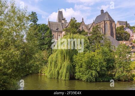 Geographie / Reisen, Deutschland, Hessen, Marburg, Marburg an der Lahn, Alte Universität und Universitätskirche, Additional-Rights-Clearance-Info-not-available Stockfoto