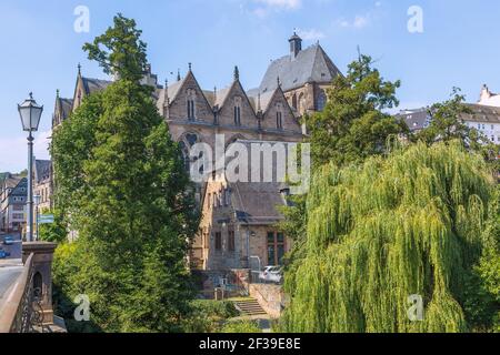 Geographie/Reisen, Deutschland, Hessen, Marburg, Marburg an der Lahn, Alte Universität vom Lahnufer, Zusatz-Rechteklärung-Info-nicht-verfügbar Stockfoto