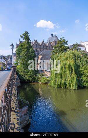 Geographie / Reisen, Deutschland, Hessen, Marburg, Marburg an der Lahn, Alte Universität und Universitätskirche, Additional-Rights-Clearance-Info-not-available Stockfoto