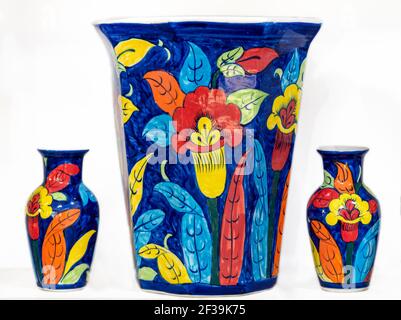 Blue Pottery ist weithin als traditionelles Handwerk von Jaipur zentralasiatischen Ursprungs anerkannt. Der Name 'blaue Keramik' kommt von dem auffälligen Kobalt Stockfoto