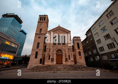 Blick auf die St.-Joseph-Kirche in Sarajevo-Stadt Stockfoto