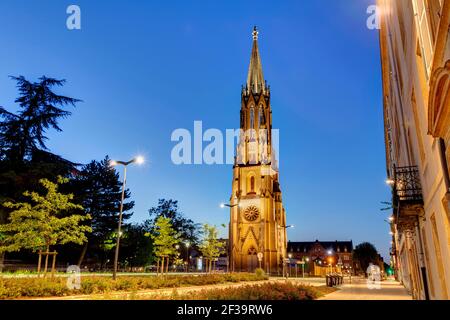 Metz (Nordostfrankreich): Turm „Temple de Garnison“ Stockfoto