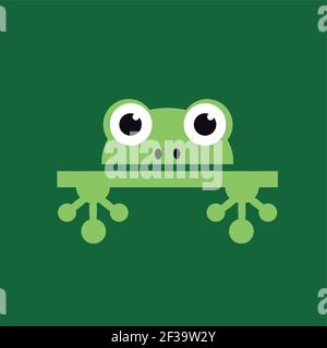 Vektor-Logo abstrakten Frosch auf grünem Hintergrund Stock Vektor