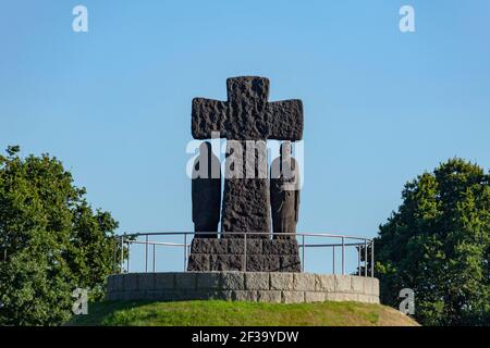 La Cambe (Normandie, Frankreich): Deutscher Soldatenfriedhof, die Häuser mehr als 21000 Stelen der deutschen Soldaten, die während der Schlacht von Keine gestorben Stockfoto