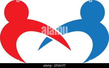 Annahme und Community Care Logo Vorlage Vektor Symbol Illustration Design Stock Vektor