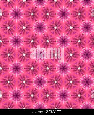 Aquarell rosa geometrische Wiederholung Muster. Arabische Rosette wiederholen Motive. Stockfoto
