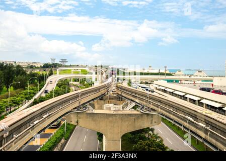 Yui Rail Naha City Monorail von okinawa, japan Stockfoto