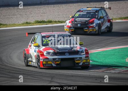 25 MEHDI BENNANI (MAROKKO),SLR VW MOTORSPORT,VOLKSWAGEN GOLF GTI TCR, Aktion während der 2019 FIA WTCR World Touring Car Tests in Barcelone, Spanien, 27. Bis 29. März - Foto Alexandre Guillaumot / DPPI Stockfoto
