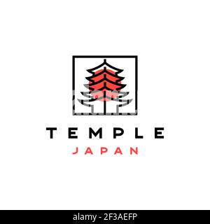 Vintage Retro Temple Logo Design Illustration Vorlage Stock Vektor