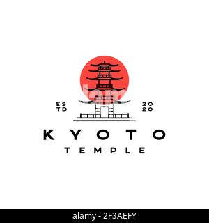 Vintage Retro Temple Logo Design Illustration Vorlage Stock Vektor