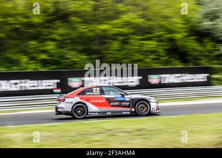 22 FREDERIC VERVISCH, (BELGIEN), COMTOYOU TEAM AUDI SPORT, AUDI RS3 LMS, Aktion während des FIA WTCR World Touring Car Cup 2019, Rennen von Ungarn auf dem Hungaroring, Budapest vom 26. Bis 28. april - Foto Clement Luck / DPPI Stockfoto