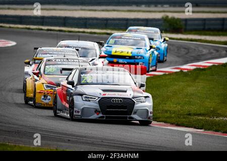 22 FREDERIC VERVISCH, (BELGIEN), COMTOYOU TEAM AUDI SPORT, AUDI RS3 LMS, Aktion beim FIA WTCR World Touring Car Cup Rennen der Slowakei 10 auf dem Slovakia Ring, vom 12. Bis 2019. Mai - Foto Florent Gooden / DPPI Stockfoto