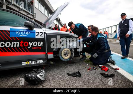 22 FREDERIC VERVISCH, (BELGIEN), COMTOYOU TEAM AUDI SPORT, AUDI RS3 LMS, Aktion beim FIA WTCR World Touring Car Cup Rennen der Slowakei 10 auf dem Slovakia Ring, vom 12. Bis 2019. Mai - Foto Marcel langer / DPPI Stockfoto