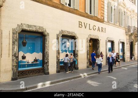 Bulgari Geschäft Via dei Condotti, Rom, Latium, Italien, Europa Stockfoto