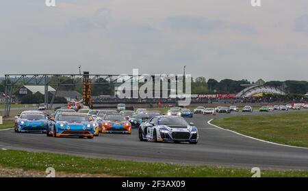 Start Kurs 1 GT4, 42 GUIVERT Gregory (Fra), MICHAL Fabien (Fra), Audi R8 LMS Team Sainteloc Racing, Aktion während der 2019 FFSA GT Circuit französisch Meisterschaft, vom 19. Bis 22. april, in Nogaro, Frankreich - Foto Marc de Mattia / DPPI Stockfoto