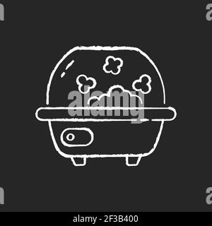 Popcorn Maker Kreide weißes Symbol auf schwarzem Hintergrund Stock Vektor