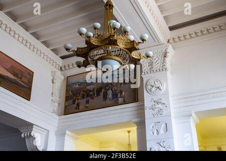 Das Innere des Jaroslawski-Bahnhofs, Moskau, Russland-- ist einer von neun Hauptbahnhöfen in Moskau, auf Komsomolskaja-Platz. It Stockfoto