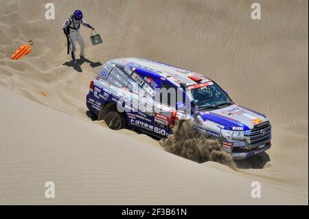 349 MIURA Akira (jpn), LICHTLEUCHTER Laurent (Fra), Toyota, Toyota Karosserie, Gruppe T2, Klasse 2, Motul, Auto, Aktion während der Dakar 2019, Etappe 6, Arequipa - San Juan de Marcona, peru, am 13. januar - Foto DPPI Stockfoto