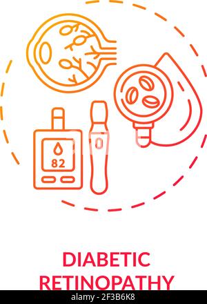 Symbol für das Konzept der diabetischen Retinopathie Stock Vektor