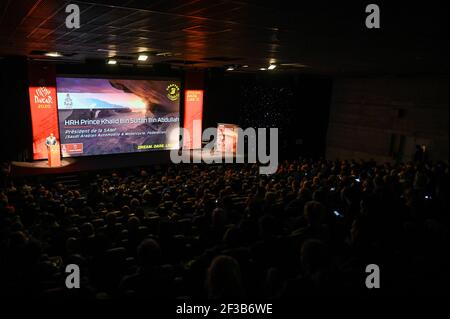 S.H. Prinz Khalid bin Sultan bin Abdullah, Président de la SAMF während der Pressekonferenz von Dakar 2020 im l'Institut du monde arabe (IMA) in der französischen Hauptstadt Paris am 19. November 2019 - Foto Julien Delfosse / DPPI Stockfoto