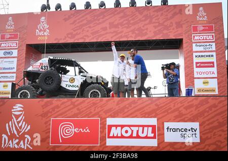 433 BARRON MIFFLIN Jacques (per), BARRON Lucas (per), Polaris, Pro RAID Peru, Gruppe OP3, Klasse UTV UTV OP, Auto , während der Dakar 2019, Start Podium, Podium de Départ, Peru, Lima, Am 6. januar - Foto Eric Vargiolu / DPPI Stockfoto