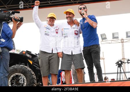 433 BARRON MIFFLIN Jacques (per), BARRON Lucas (per), Polaris, Pro RAID Peru, Gruppe OP3, Klasse UTV UTV OP, Auto , Portrait während der Dakar 2019, Start Podium, Podium de Départ, Peru, Lima, Am 6. januar - Foto Eric Vargiolu / DPPI Stockfoto