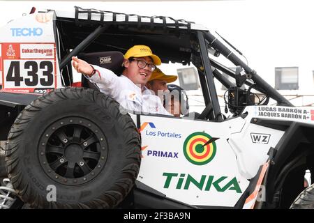 433 BARRON MIFFLIN Jacques (per), BARRON Lucas (per), Polaris, Pro RAID Peru, Gruppe OP3, Klasse UTV UTV OP, Auto , während der Dakar 2019, Start Podium, Podium de Départ, Peru, Lima, Am 6. januar - Foto Eric Vargiolu / DPPI Stockfoto