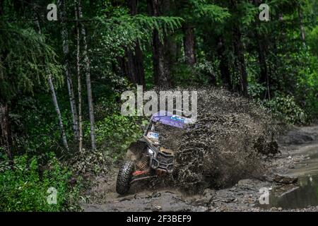 253 SYCHEVA Tatiana ,(RUS) , ALEKSEEV Aleksandr (RUS), XESHA RALLYE-TEAM , BRP CAN-AM MAVERICK X3, T3SSV, Aktion während der Silk Way 2019 Off Road Rallye, Etappe 1, juli 7, IRKUTSK - BAIKALSK, Russland - Foto Eric Vargiolu / DPPI Stockfoto