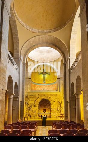 Jerusalem, Israel - 12. Oktober 2017: Innenraum der mittelalterlichen Kirche der Flagellation in der Via Dolorosa Straße im östlichen islamischen Viertel von Jerusalem O Stockfoto